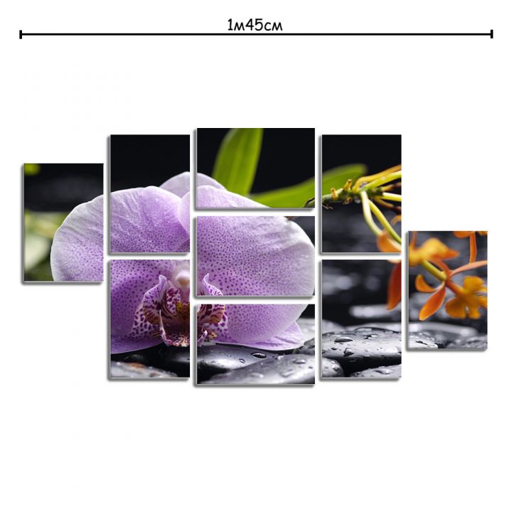 Модульная картина в гостиную Орхидея
