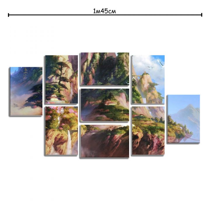 Модульна картина на полотні з принтом Казкові гори