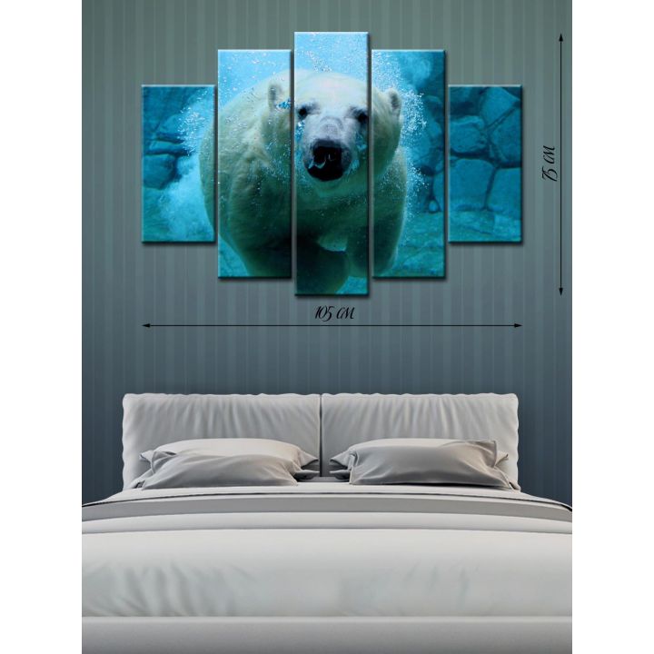 Модульная картина на холсте Белый медведь
