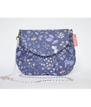 Дизайнерская женская тканевая сумка с принтом Дымчато голубая