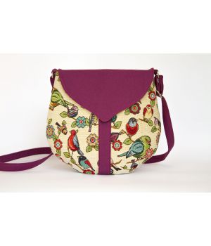 Дизайнерская женская тканевая сумка с принтом Птичий хор