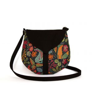 Дизайнерская женская тканевая сумка с принтом Черная