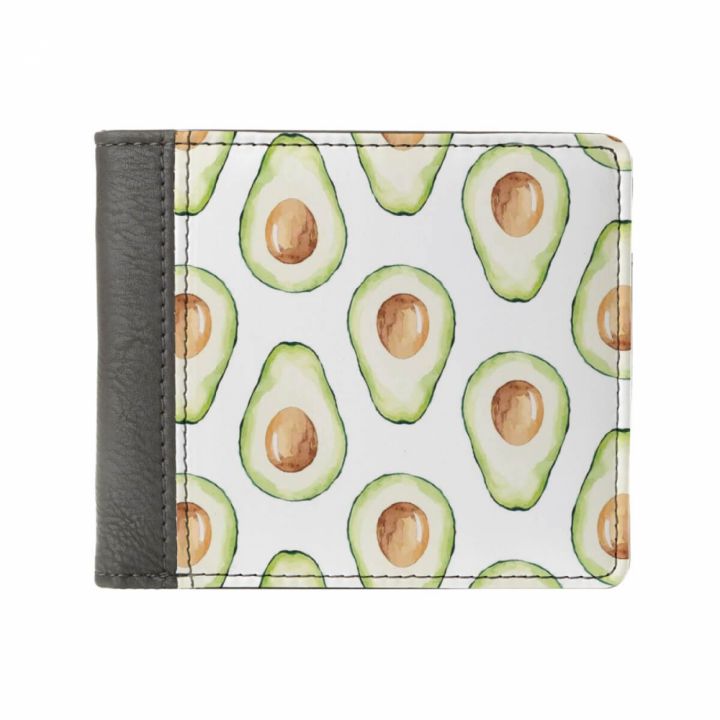 Необычный кошелек бумажник с принтом Авокадо, экокожа