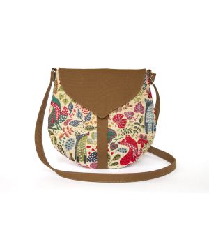 Дизайнерская женская тканевая сумка с принтом Бежевая