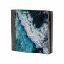 Необычный кошелек бумажник с принтом Океаническая волна, экокожа