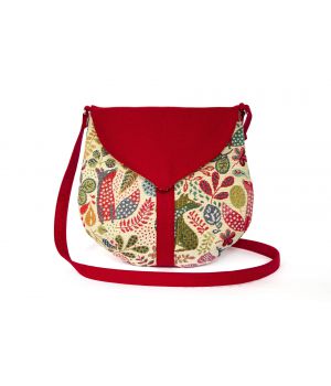 Дизайнерская женская тканевая сумка с принтом Красная