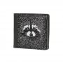 Необычный кошелек бумажник с принтом Енот квадратный, экокожа