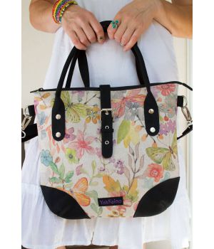Дизайнерская женская тканевая сумка с принтом Контрастная