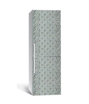 60х180 см, Наклейка на холодильник самоклеющаяся виниловая Серый орнамент