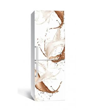 60х180 см, Наклейка на холодильник самоклеющаяся виниловая Молоко и какао
