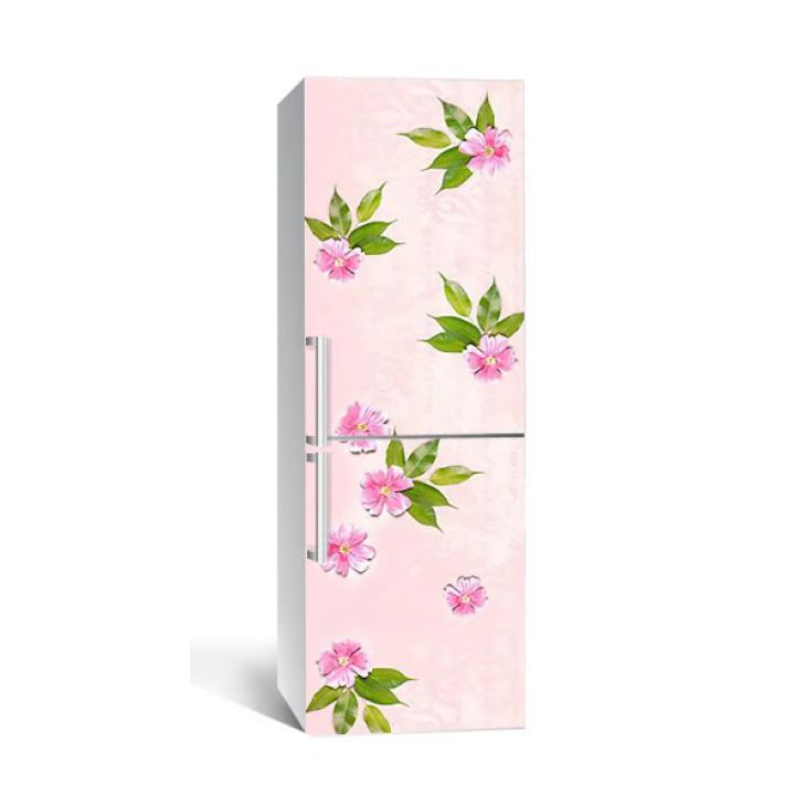 60х180 см, Наклейка на холодильник самоклеющаяся виниловая Нежность цветы
