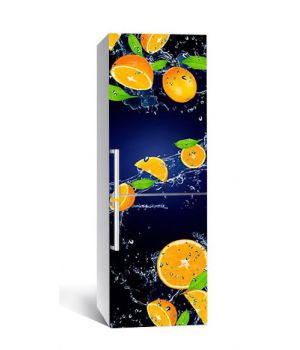 60х180 см, Наклейка на холодильник самоклеющаяся виниловая Апельсины