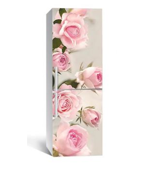60х180 см, Наклейка на холодильник самоклеющаяся виниловая Бутоны розы