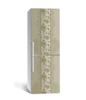 60х180 см, Наклейка на холодильник самоклеющаяся виниловая Хризантемы винтаж