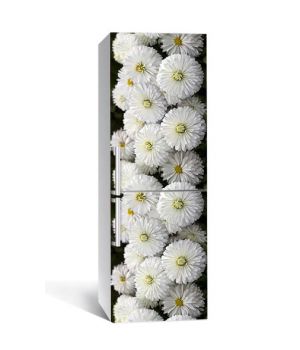 60х180 см, Наклейка на холодильник самоклеющаяся виниловая Хризантемы