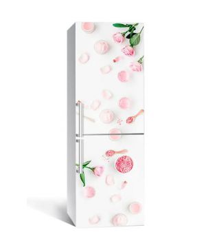 60х180 см, Наклейка на холодильник самоклеющаяся виниловая Розы