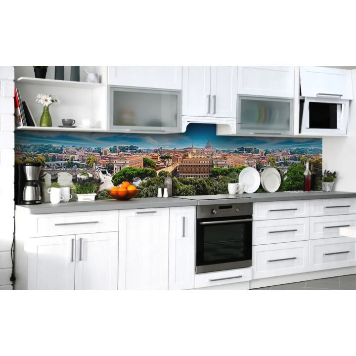 60х200 см, Флорентийский пейзаж, Наклейка на  кухонный фартук, скинали