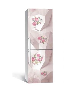 60х180 см, Наклейка на холодильник самоклеющаяся виниловая Цветы узор
