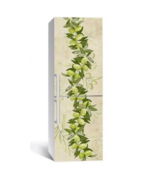60х180 см, Наклейка на холодильник самоклеющаяся виниловая Оливки