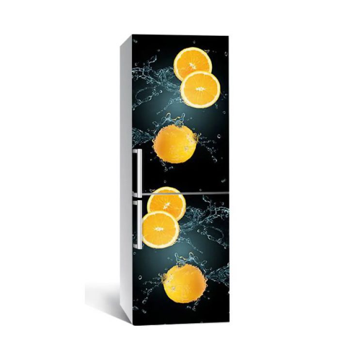 60х180 см, Наклейка на холодильник самоклеющаяся виниловая Апельсин