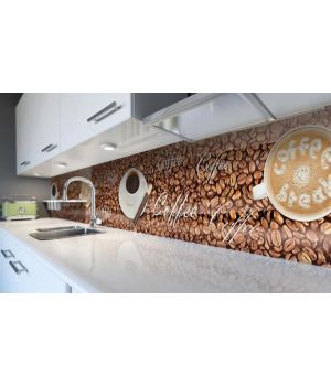 Наклейка вінілова кухонний фартух 60х300 см Кава Coffee