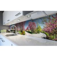 Наклейка виниловая кухонный фартук 60х250 см Цветущий сад
