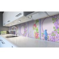 Наклейка виниловая кухонный фартук 60х250 см Синие птицы
