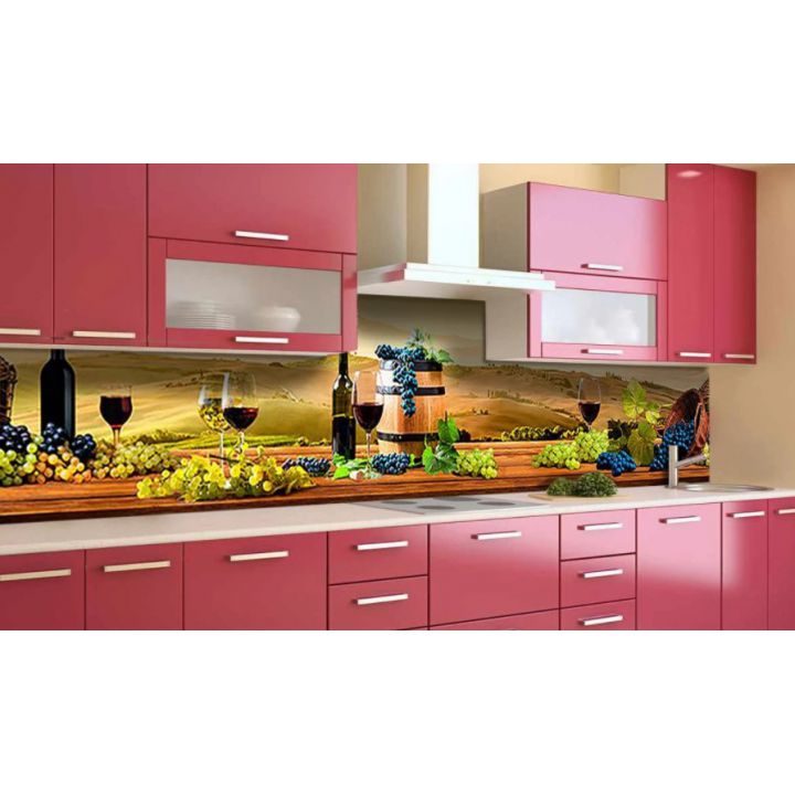 Наклейка вінілова кухонний фартух 60х300 см Виноградна долина