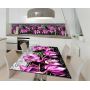 Наклейка вінілова кухонний фартух 65х250 см Фіолетові орхідеї