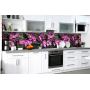 Наклейка вінілова кухонний фартух 65х250 см Фіолетові орхідеї