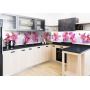 Наклейка вінілова кухонний фартух 65х250 см Рожеві орхідеї та роса