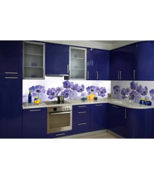 Кухонный фартук 65х250 см Василек синий