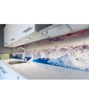 Наклейка виниловая кухонный фартук 60х300 см Заснеженные Горы