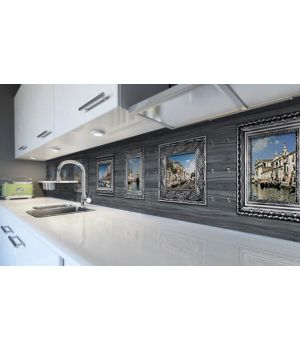 Наклейка вінілова кухонний фартух 60х300 см Картина на дерев'яному фоні