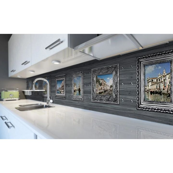 Наклейка виниловая кухонный фартук 60х300 см Картины на Деревянном фоне