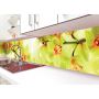 Наклейка кухонный фартук 60х300 см Орхидеи тигровые желтый