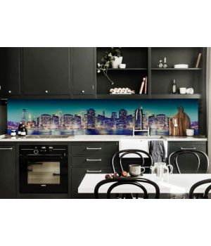 Наклейка виниловая кухонный фартук 60х250 см Синева Города