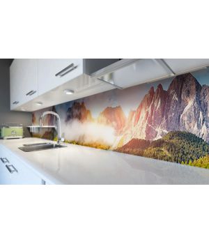 Наклейка вінілова кухонний фартух 60х300 см Високо в горах