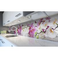 Наклейка виниловая кухонный фартук 60х300 см Пышные Орхидеи