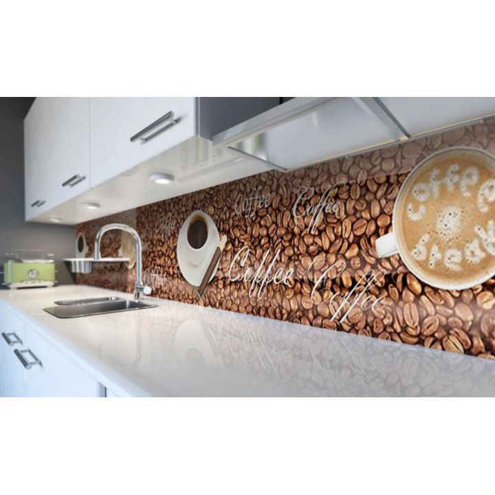 Наклейка вінілова кухонний фартух 65х250 см Кава Coffee