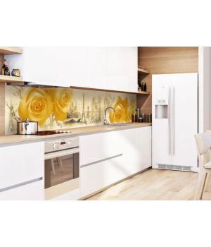 Наклейка Кухонный фартук 65х250 см Amour желтый
