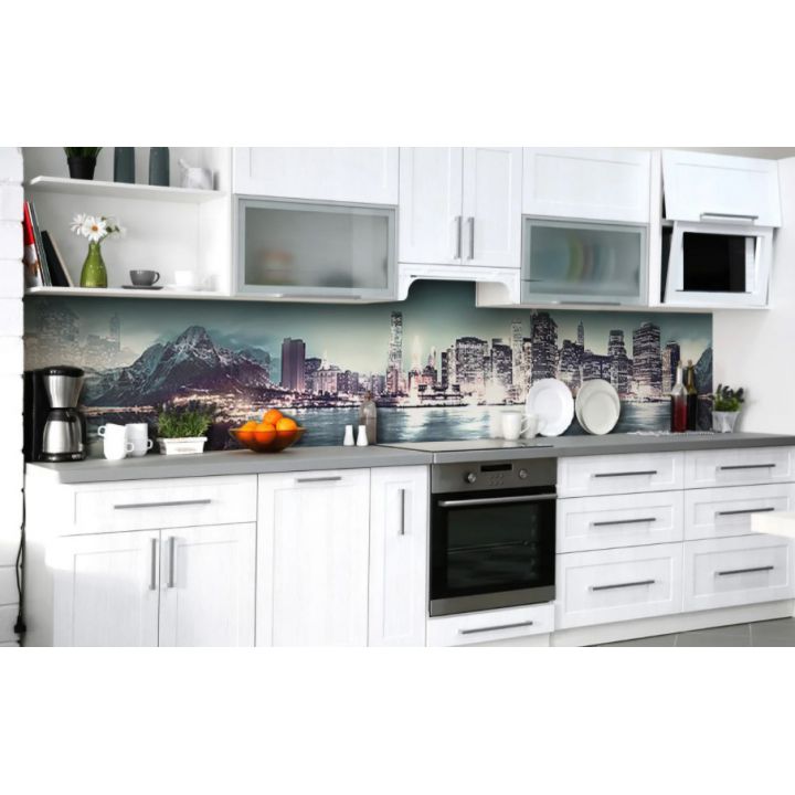 Наклейка виниловая кухонный фартук 65х250 см Город под горой
