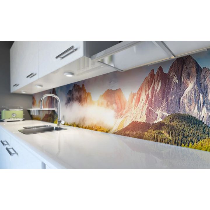 Наклейка виниловая кухонный фартук 65х250 см Высоко в горах