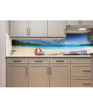 Наклейка кухонный фартук 65х250 см Тропический пляж Баунти разные цвета