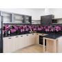 Наклейка виниловая кухонный фартук 60х250 см Фиолетовые Орхидеи