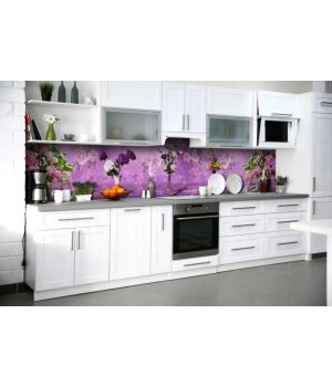 Наклейка кухонный фартук 60х300 см Сирень фиолетовый