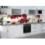 Наклейка кухонный фартук 65х250 см Орхидеи бордовые и белые макро разные цвета