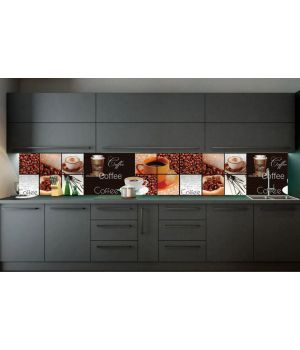 Наклейка Кухонный фартук 65х250 см Coffee House коричневый