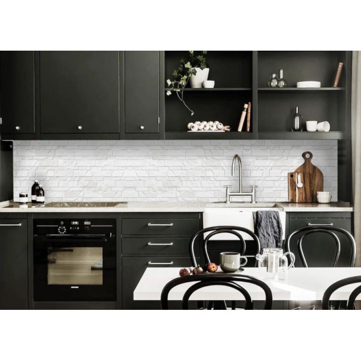 Кухонный фартук 65х250 см Текстура 02 серый
