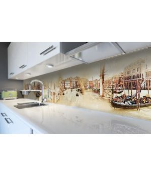 Наклейка виниловая кухонный фартук 60х300 см Венеция Коллаж
